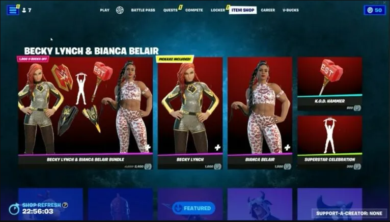 Fortnite leak shows 2 WWE skin featuring Bianca Belair and Becky Lynch