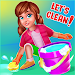Little girl cleanup game icon