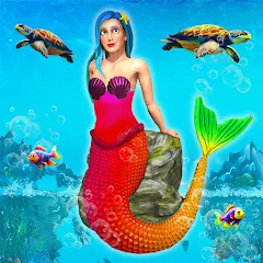 Underwater Turtle Sea Mermaid icon