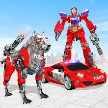 US Police Dog Robot Car Game icon