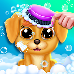 cute poodle dog care icon