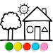 Glitter House coloring and dra icon