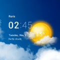 Transparent clock and weathericon