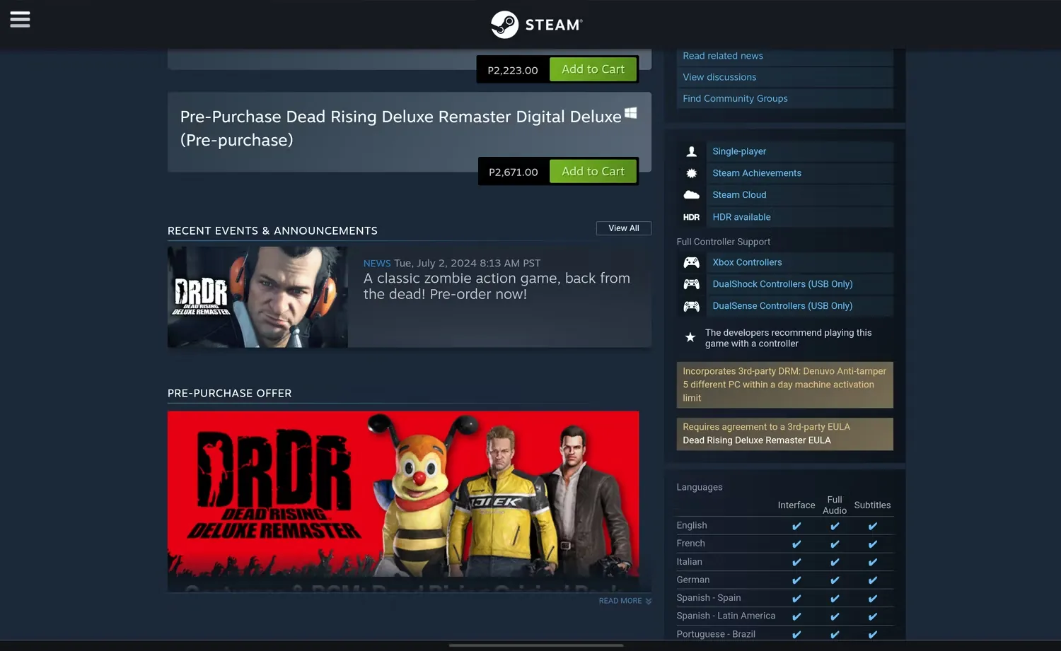 Controversial Feature Included in Dead Rising Deluxe Remaster on PC