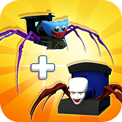 Spider Train Run: Merge Battle Mod icon