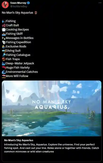 No Man's Sky Introduces Long-Awaited Fishing Feature in Aquarius Update