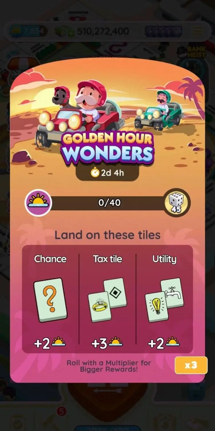 Monopoly Go Guide: Golden Hour Wonders Rewards