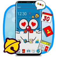 Blue Doremeow Cat  Theme icon