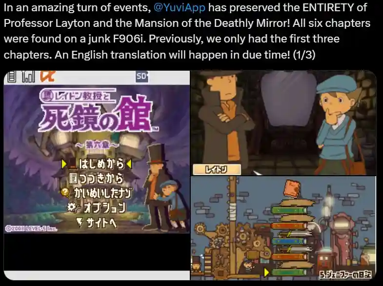 After Years, Lost Professor Layton Game Literally Rises from the Ashes