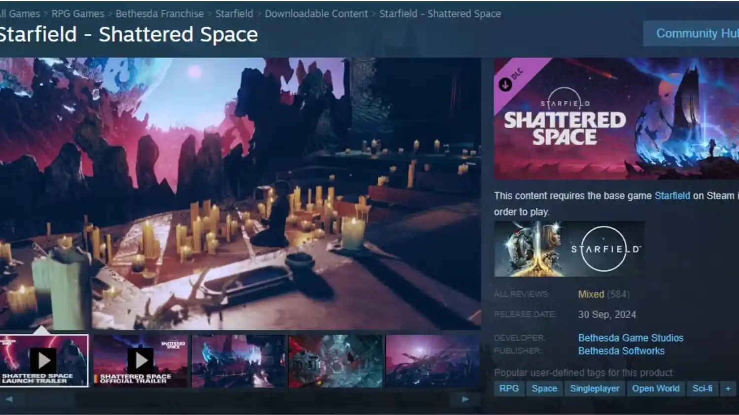 Starfield's Shattered Space DLC Receives Mixed Reactions