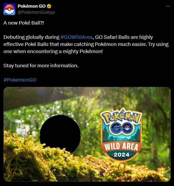 Pokémon GO Teases Safari Ball for Upcoming Wild Area Event