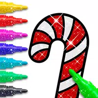 Christmas kids coloring icon