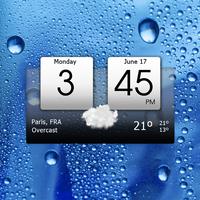 Digital clock & world weather icon