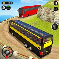 4x4 Mountain car bus driving icon