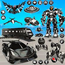 Flying Hawk Robot Car Games icon