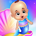 mermaid babyshower party icon