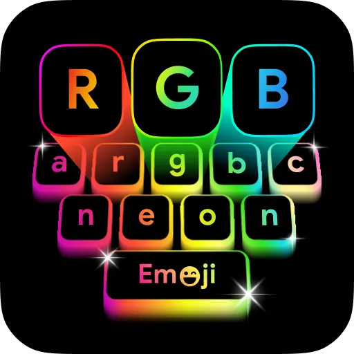 Neon Led Keyboard: Emoji, Font icon